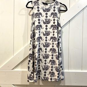 Elephant pattern mini dress